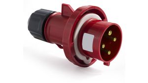 CEE-kontakt, Röd, 4P, Kabelmontering, 32A, IP67, 415V